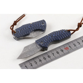 Imported Sweden Damascus Steel Blade Rich Man Folding Pocket Camping Hunting Collction Knife UD405175A